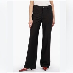 KUT FROM THE KLOTH dress knit pants, size 14P, black, zipper button front. NEW